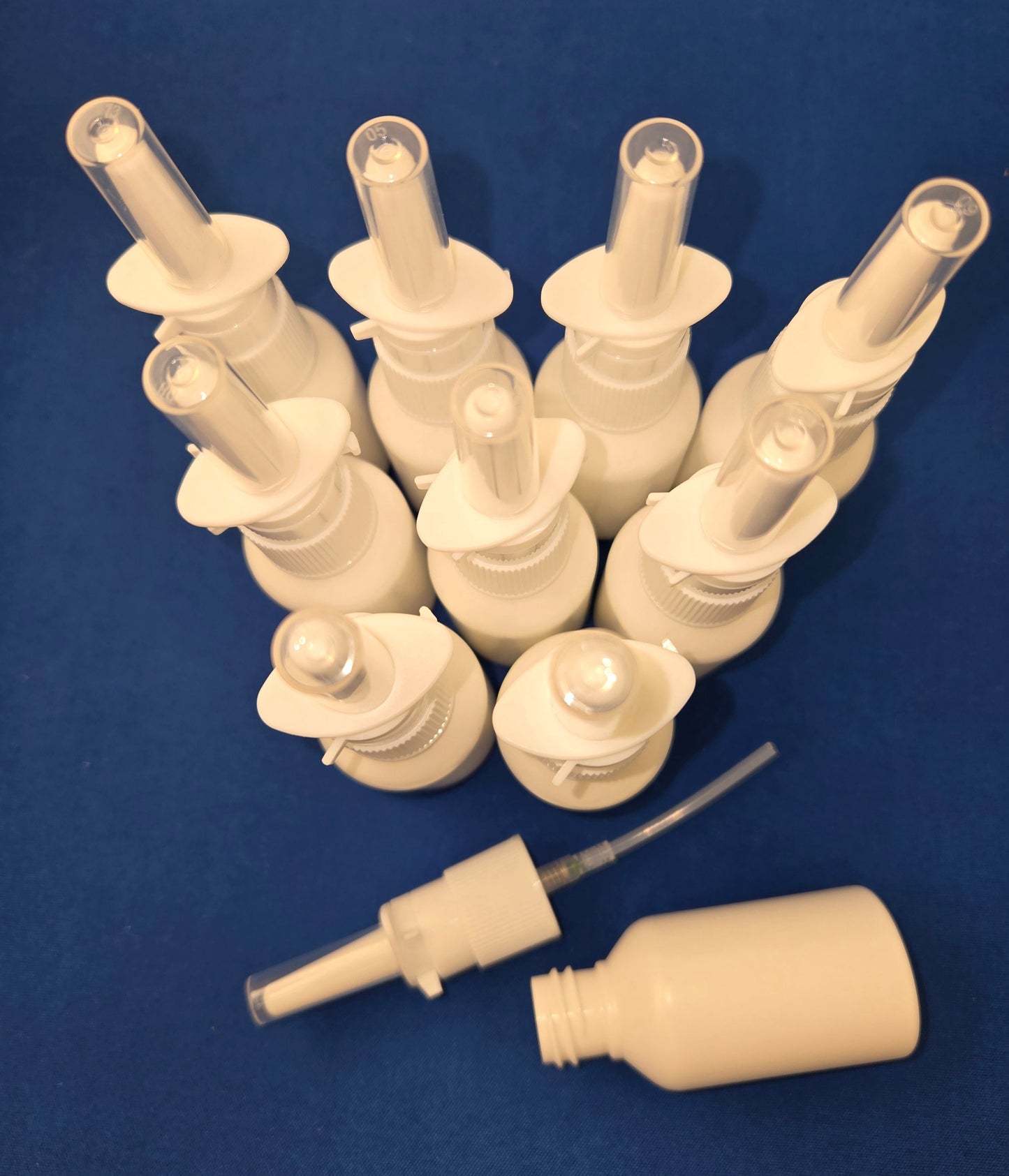 Pharma-quality 30ml HDPE Nasal Pump Sprayer & Bottle Sets 25 Pack-NO LABELS