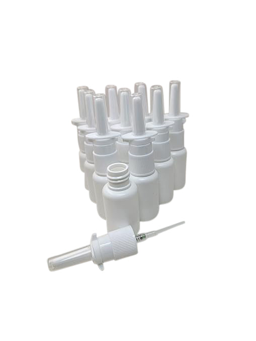 Pharma-quality 30ml HDPE Nasal Pump Sprayer & Bottle Sets 25 Pack-NO LABELS