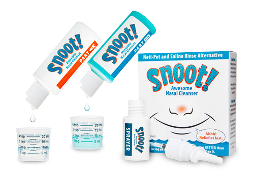 Snoot! Cleanser 2 Pack (1 Mild Formula & 1 Strong Formula)+2 Cobalt Blue Nasal Sprayers