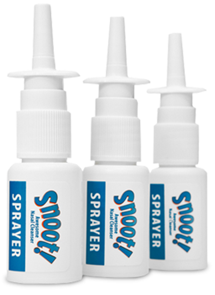 Snoot! 20 ml Nasal Sprayers - 3 Pack - Empty - Refillable - LABELED