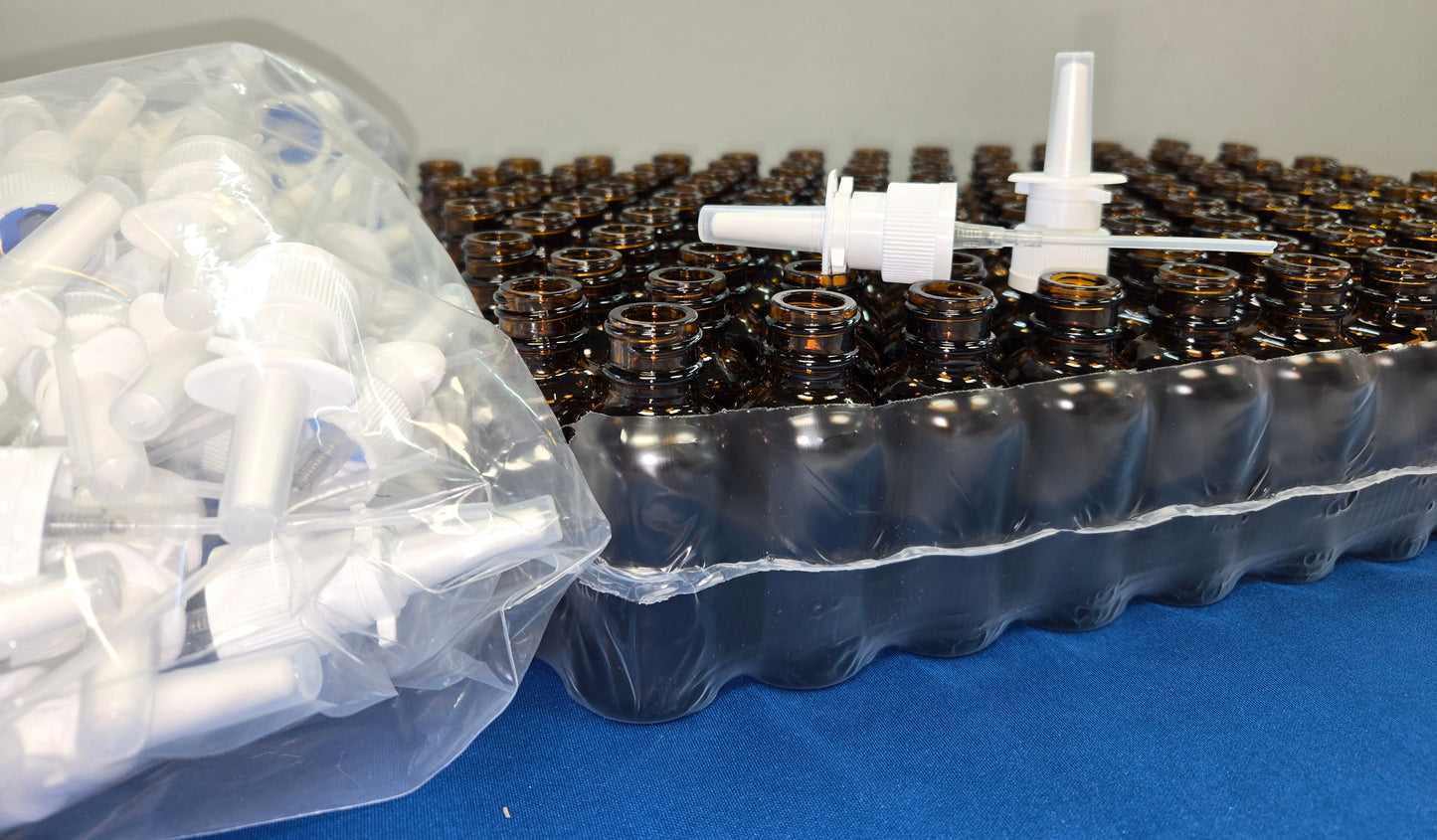 Nasal Sprayer & Bottle Sets - 30 ml Amber Glass bottles with Nasal Top -  120-Pack 30ml - EMPTY