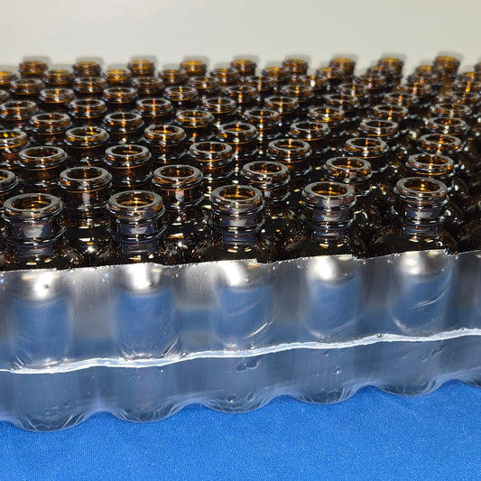 Amber Glass 30 ml Bottles Only-No Tops-Single Tray of 120 Bottles