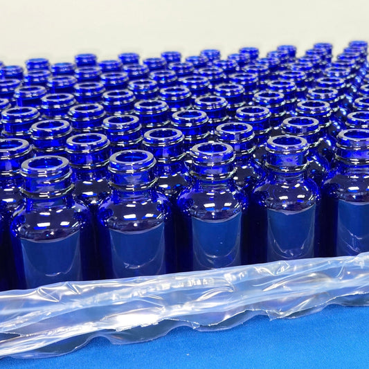 Cobalt Blue Glass 30 ml Bottles Only-No Tops-Single Tray of 120 Bottles