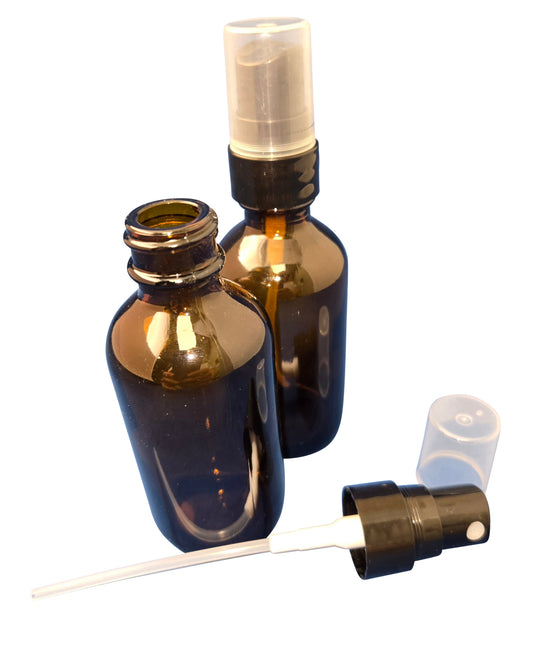 Snoot! 60 ml (2 oz) Amber Glass Mist Sprayers 2-Pack