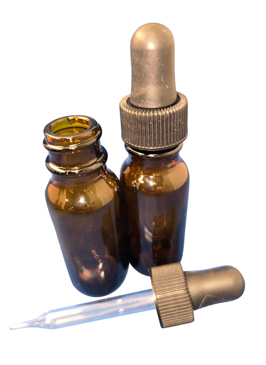 Snoot! 15 ml (1/2 oz) Amber Glass Dropper Bottle 2-Pack