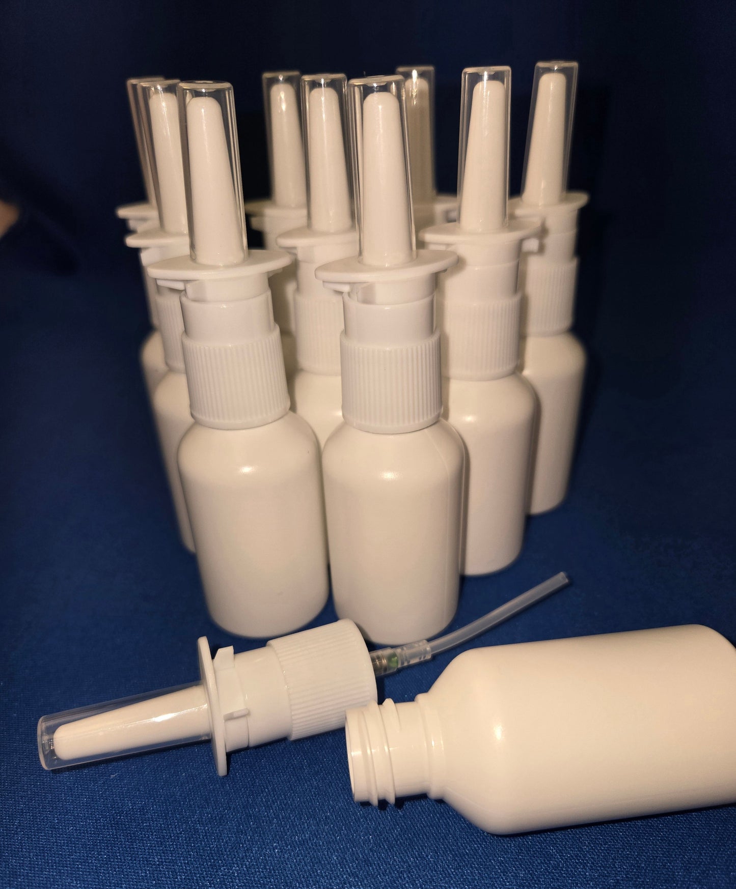 Pharma-quality 20ml HDPE Nasal Pump Sprayer & Bottle Sets 10 Pack-NO LABELS
