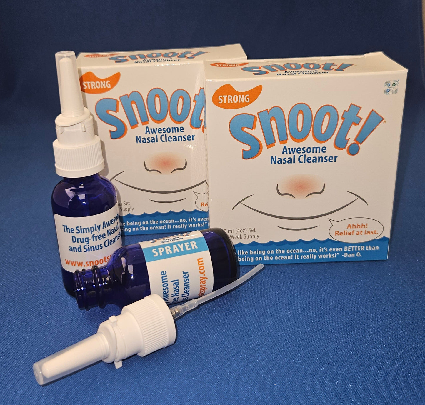 Snoot! Cleanser 2 Pack (Strong Formula)+2 Cobalt Blue Nasal Sprayers