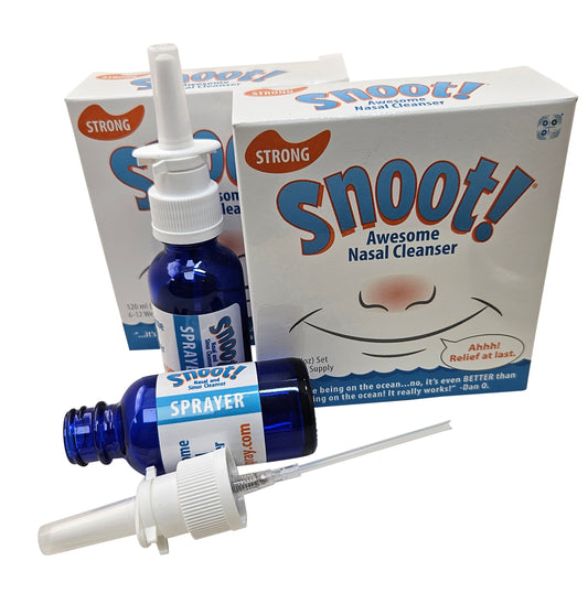 Snoot! Cleanser 2 Pack (Strong Formula)+2 Cobalt Blue Nasal Sprayers