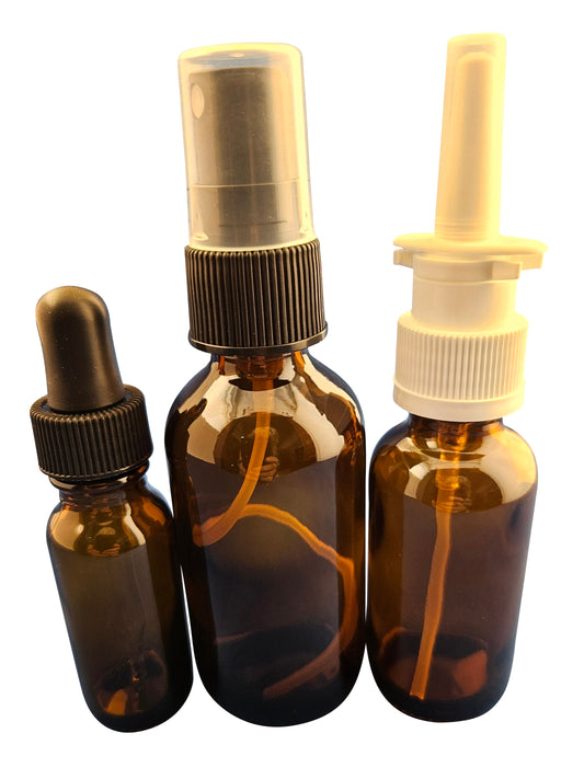 Snoot! Amber Glass Empty Colloidal Silver Applicator 3-Pack