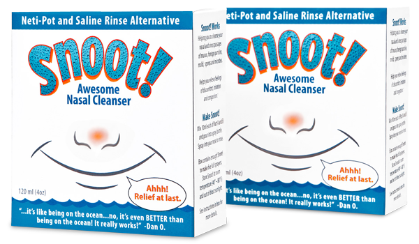 Snoot! Cleanser Neti Pot Alternative 2-Pack+Amber Nasal Sprayer