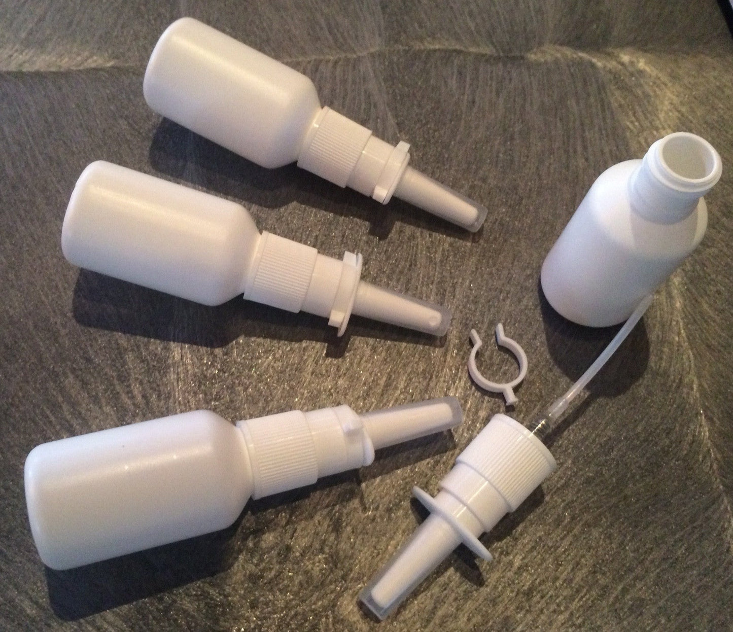 Pharma-quality 30ml HDPE Nasal Pump Sprayer & Bottle Set - 50 Pack - NO LABELS