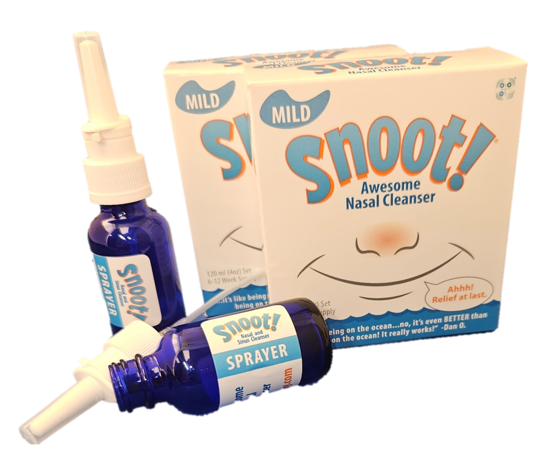 Snoot! Cleanser 2 Pack (Mild Formula)+2 Cobalt Blue Nasal Sprayers