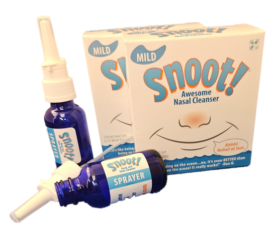 Snoot! Cleanser 2 Pack (Mild Formula)+2 Cobalt Blue Nasal Sprayers