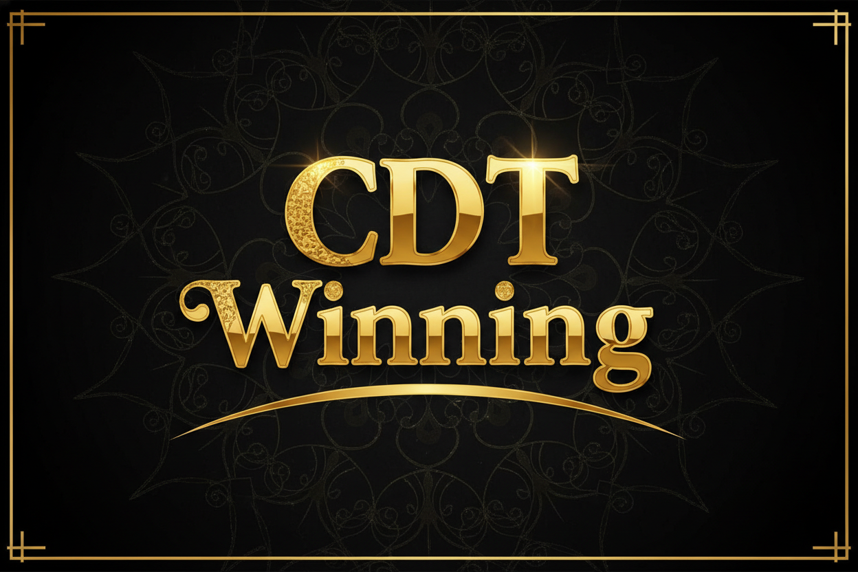 words "CDT Winning" with a black and gold theme